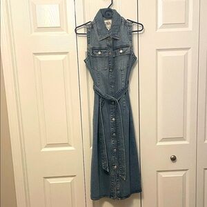 Zara Light Blue Denim Dress
